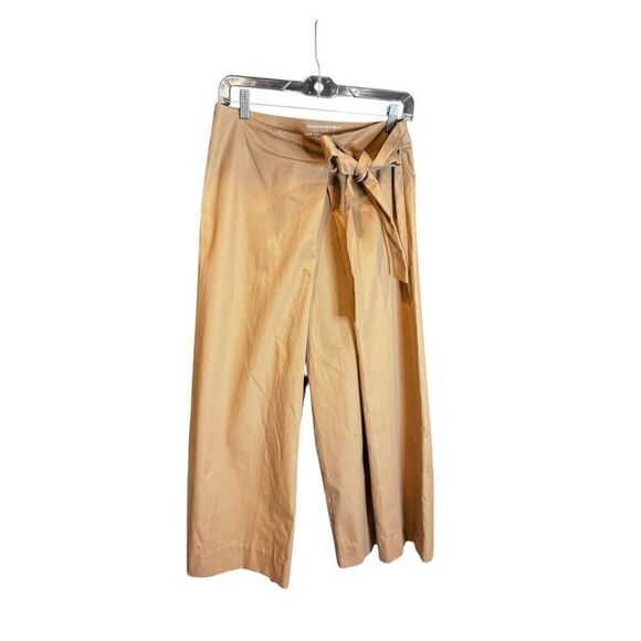 Banana Republic tan High Rise Wide Leg Organic Cotton Cropped Ankle Pants Sz.12 - Picture 4 of 8